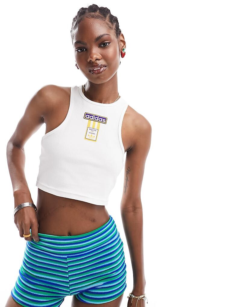 

adidas Originals – adibreak – Белая майка в рубчик =