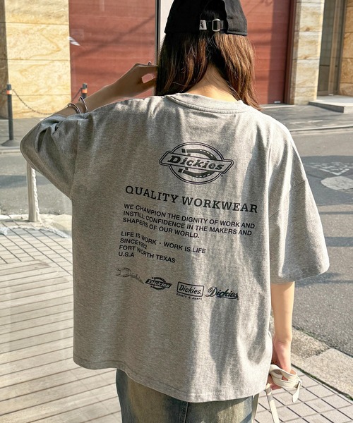 

Футболка с принтом на спине Dickies, серый