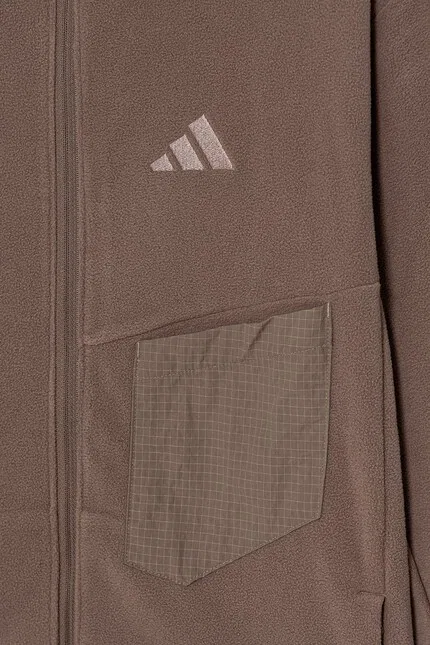 Флисовая детская кофта Adidas TERREX, коричневый — фото 3