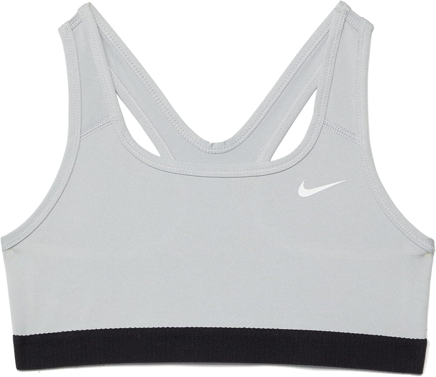 

Бюстгальтер Nike Kids Swoosh Bra Extended Size, цвет Carbon Heather/White