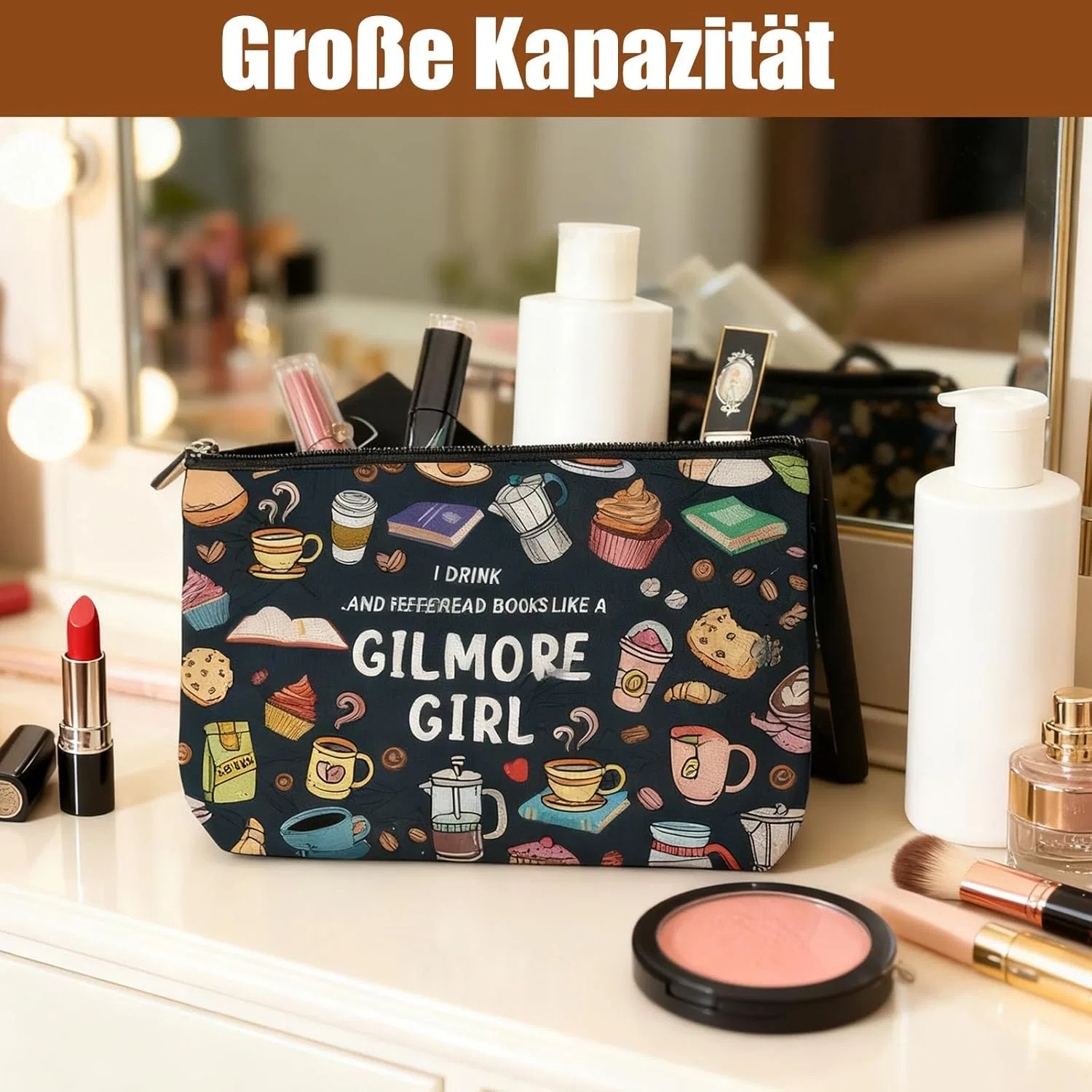 Холщовая косметичка Gilmo с двойным принтом Yoljun — фото 4