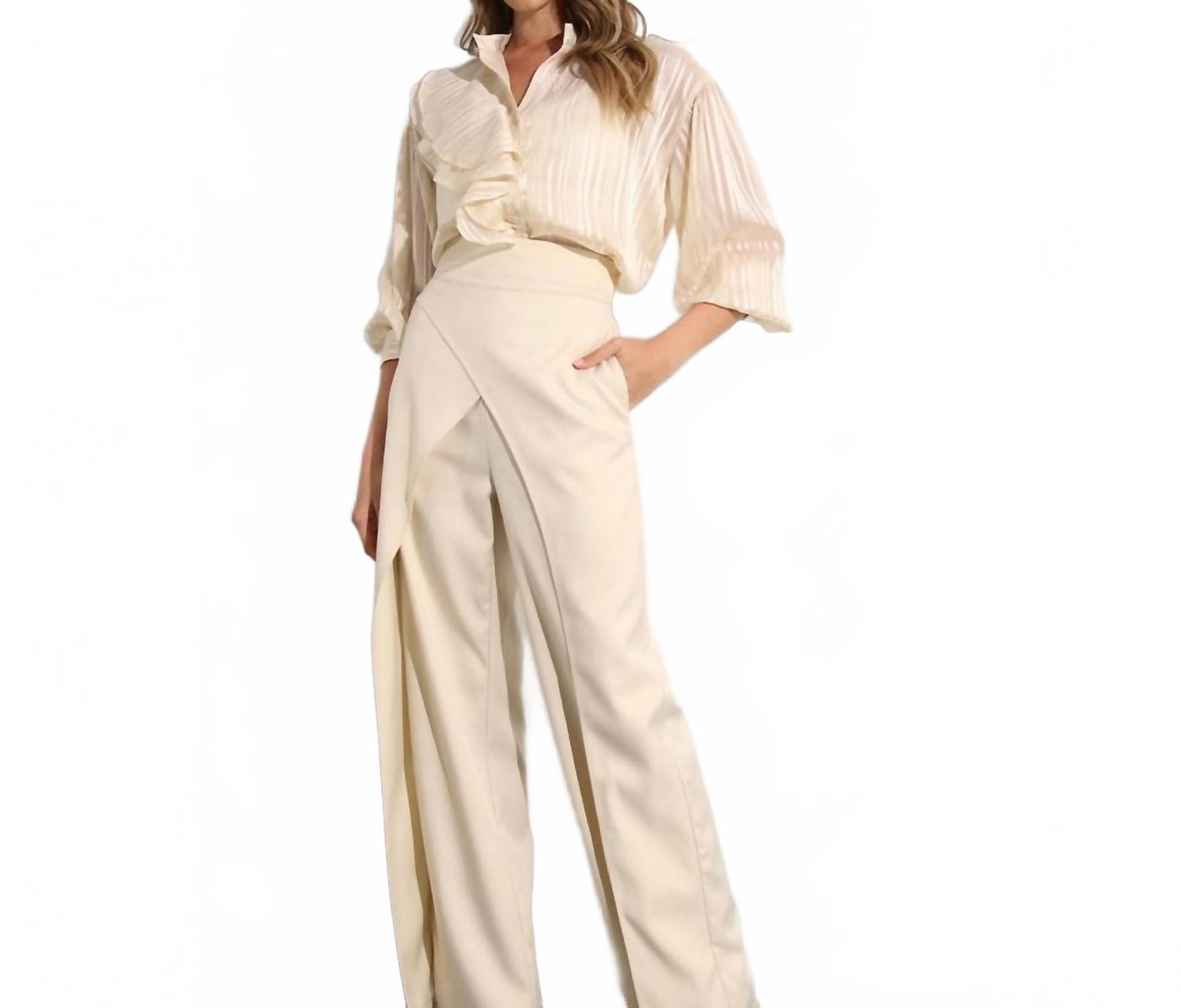 

Fly Away With Back Tie Pants In Cream Mulla