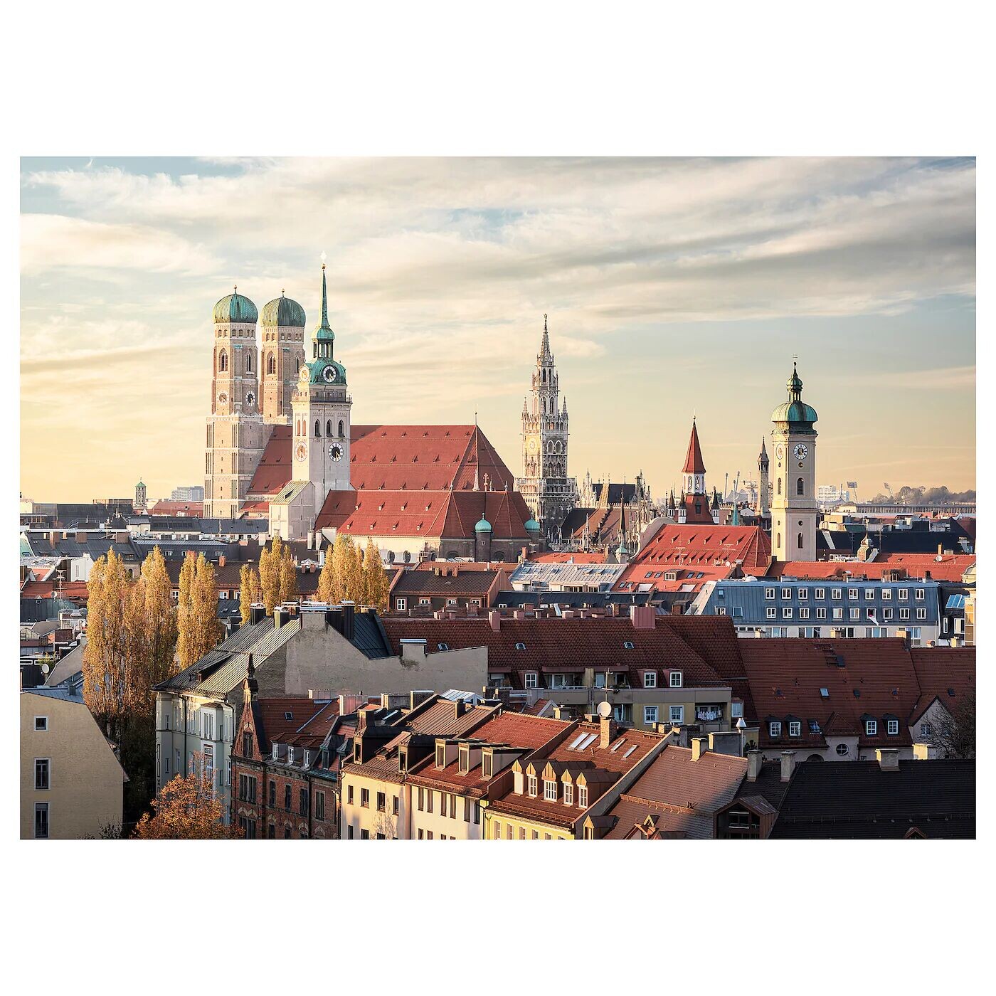 

Картина, Силуэт города Мюнхен/Д, 70х50 см ,мультиколор, KATEBO IKEA