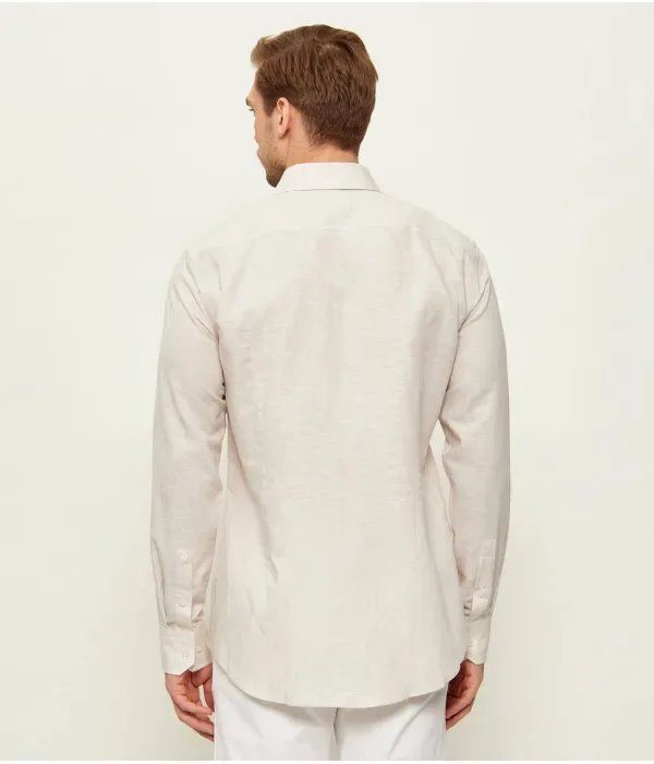 Льняная рубашка H-HANK-SP-B1-C1-261 slim fit Boss, бежевый — фото 3