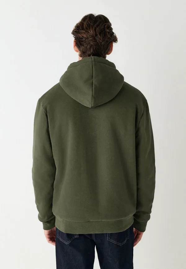 Толстовка на молнии стандартного кроя из искусственной кожи. Next, Khaki Green — фото 3
