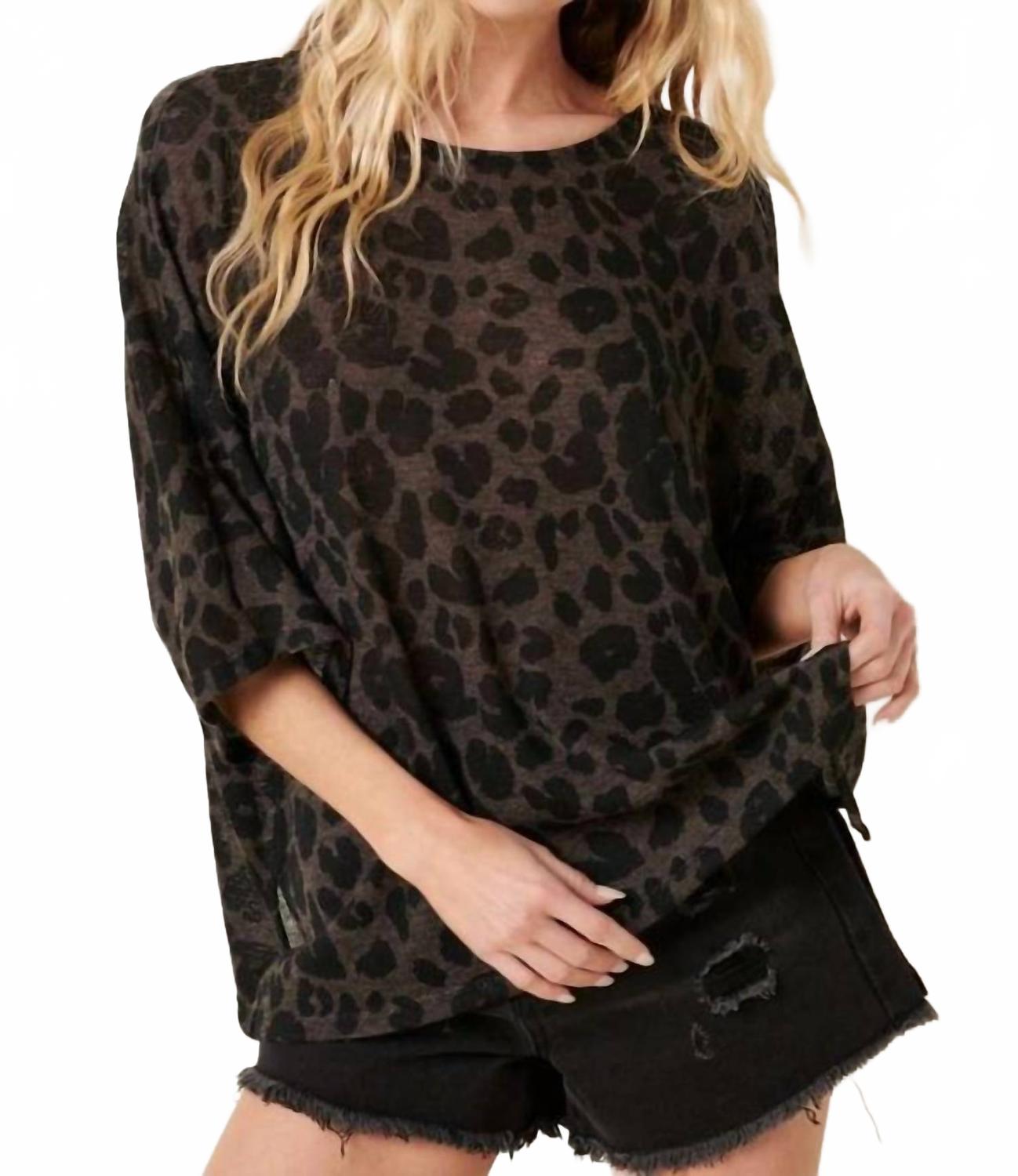 

Эспрессо пуловер с круглым вырезом и анималистичным принтом Mittoshop, Espresso