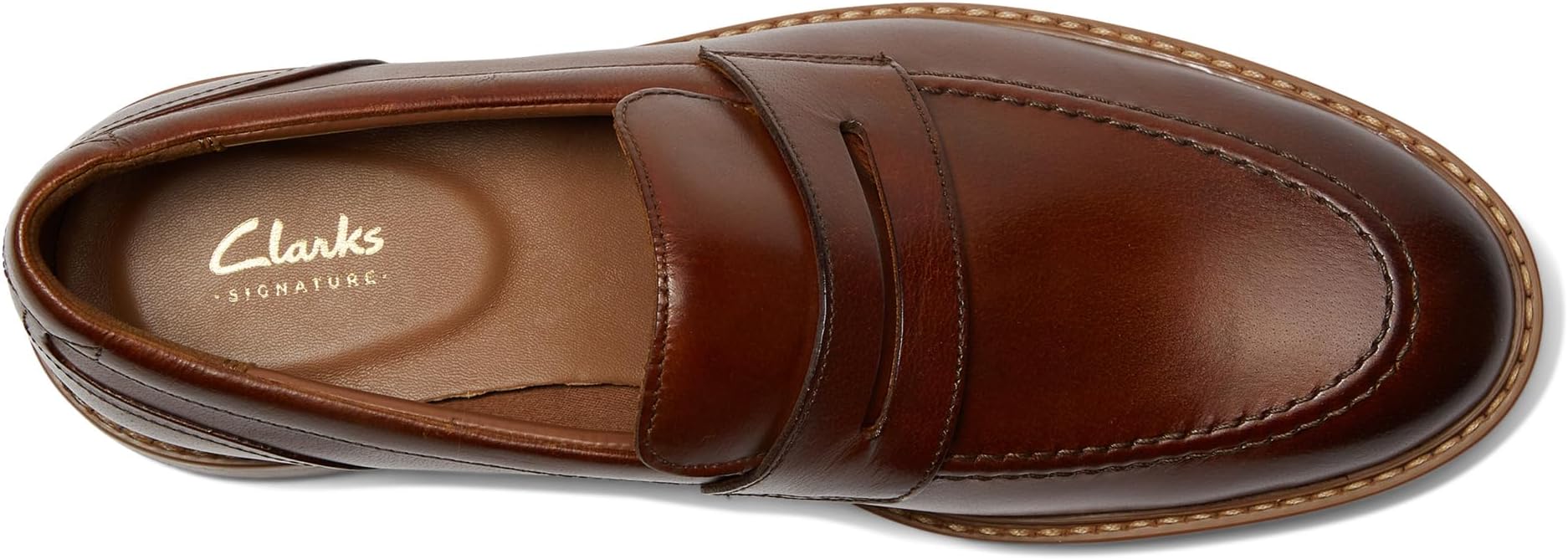 Лоферы Clarks Aldwin Step, цвет Mid Tan Leather — фото 2