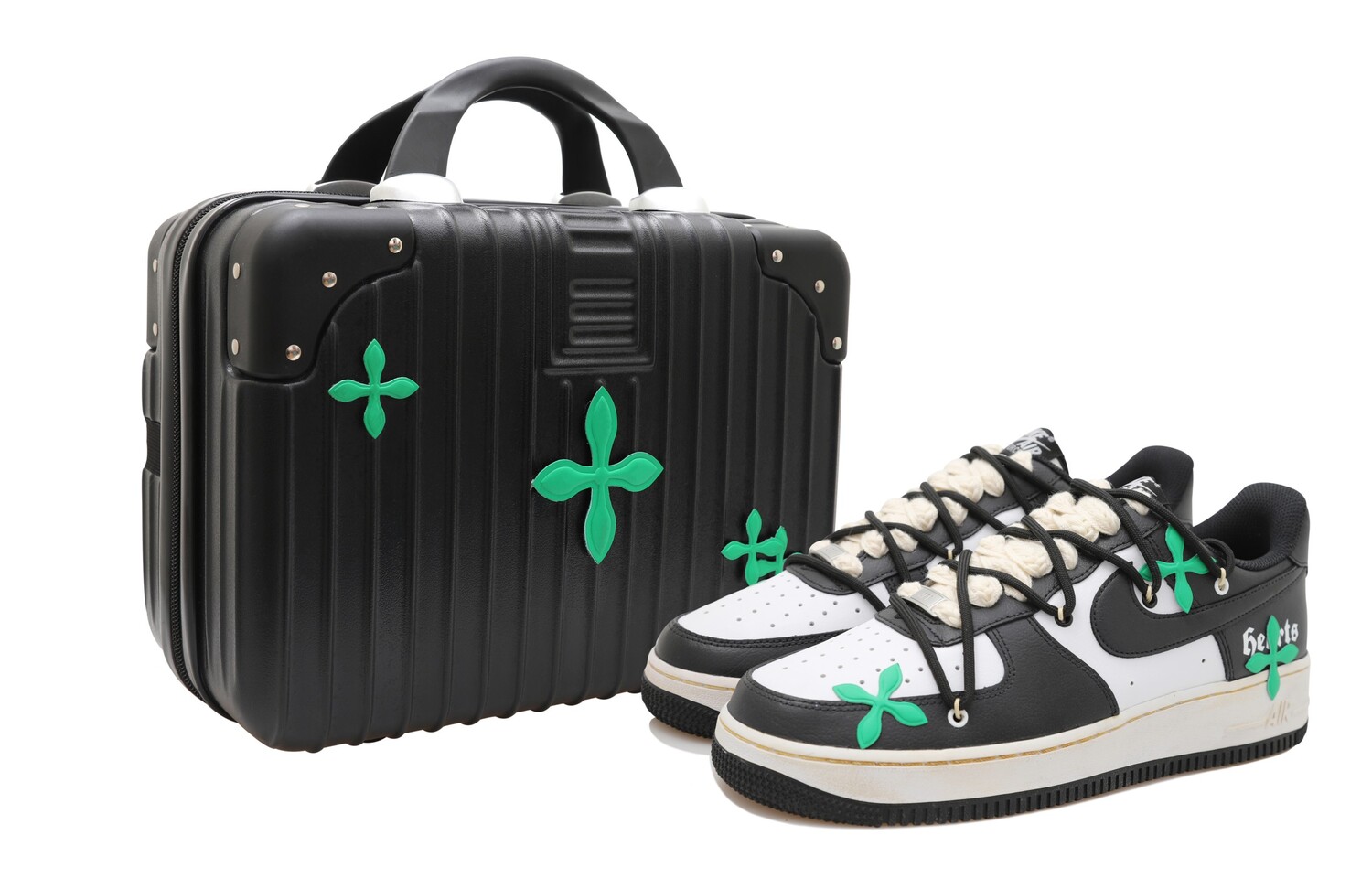 

Кроссовки Nike Air Force 1 Skateboarding Shoes Unisex Low-top Black/white/green, черный