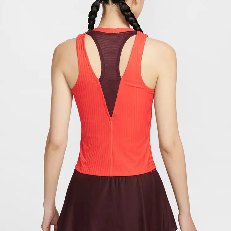 Футболка теннисная женская Dri FIT Court Slam Nike, светло-красный/красный — фото 2