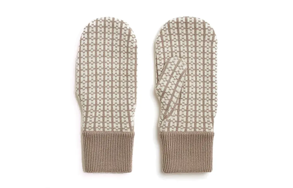 

HERMES Вязаные перчатки унисекс разноцветные, Beige