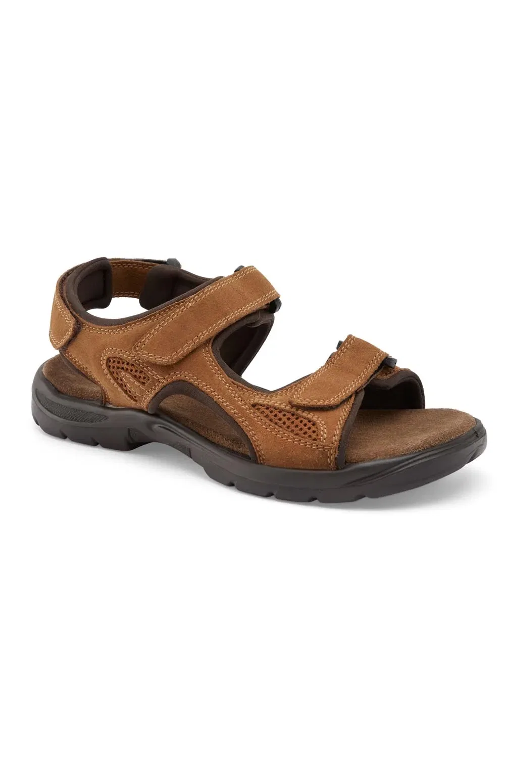 Сандалии Leather Strider Cotton Traders из нубука и замши, коричневый