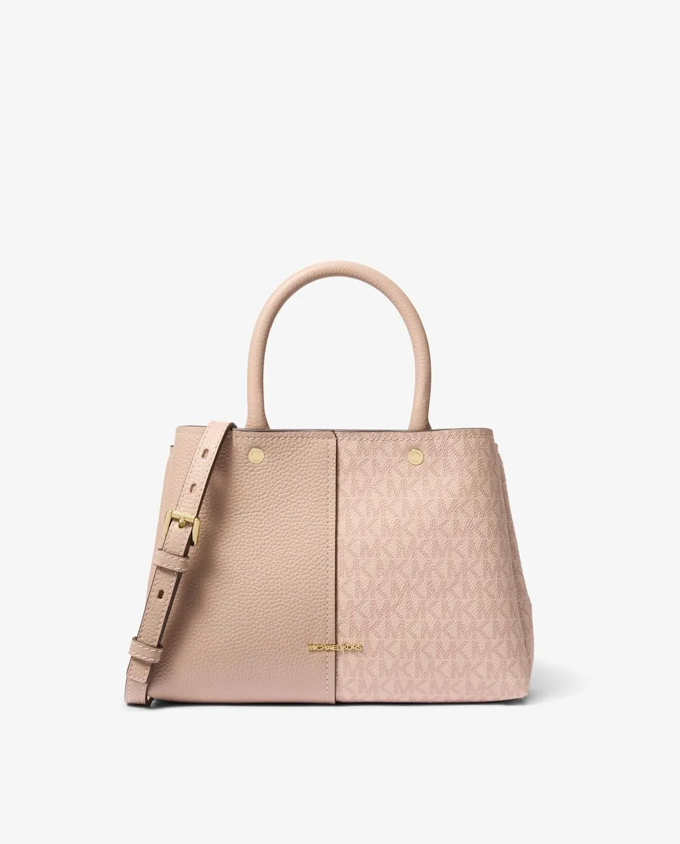 

Сумка-сатчел Flora с логотипами, трансформирующаяся в сумку через плечо Michael Michael Kors, пастельно-розовый