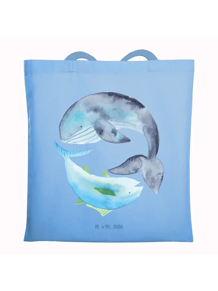 

Сумка для переноски Mr & Mrs Panda Walfisch Thunfisch ohne Spruch, небесно-синий