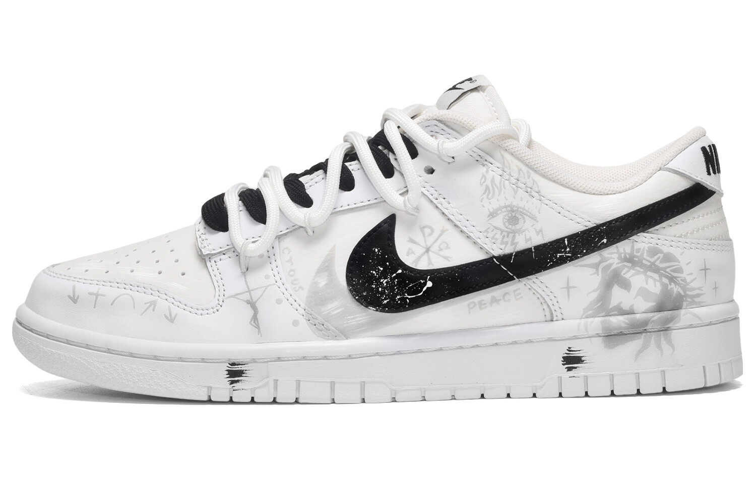 

Кроссовки Nike Dunk Skateboarding Shoes Men Low-top Black/White/Gray, черный/белый/серый