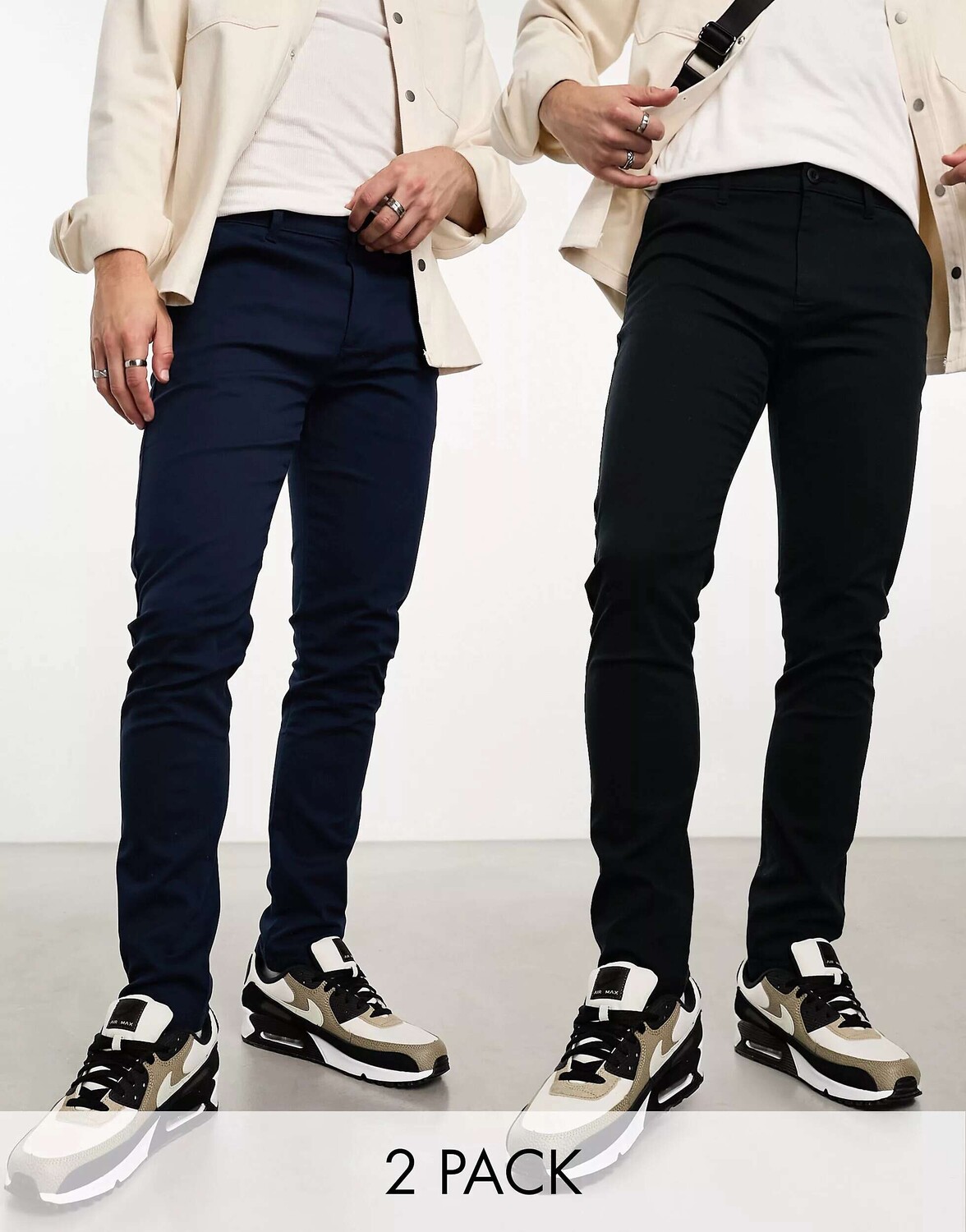 

Пара узких чинос черного и темно-синего цвета скинни ASOS (2 шт.), Черный, Пара узких чинос черного и темно-синего цвета скинни ASOS (2 шт.)