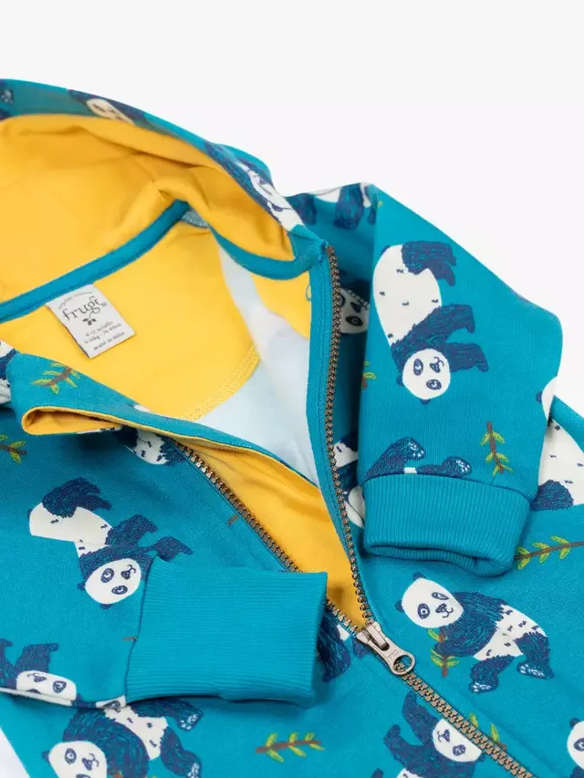 Детский хлопковый комбинезон с длинными рукавами, Panda Pals Frugi — фото 2