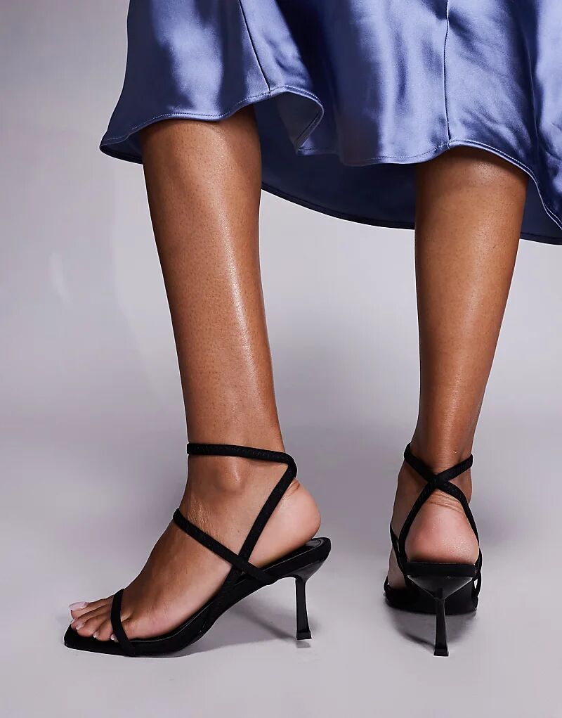 Босоножки SIMMI Shoes Karson на каблуке с ремешками, черного цвета — фото 3