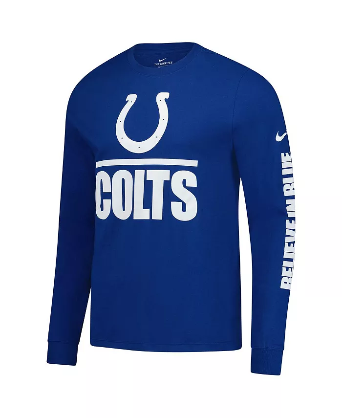 Мужская футболка с длинным рукавом Royal Indianapolis Colts Split Local Nike — фото 2
