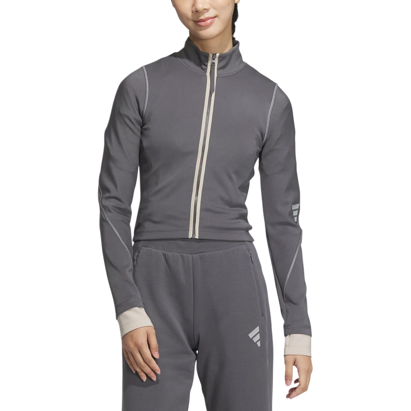 Футболка FW24 Женская Тёмно-серая/Жёлтая Adidas — фото 3