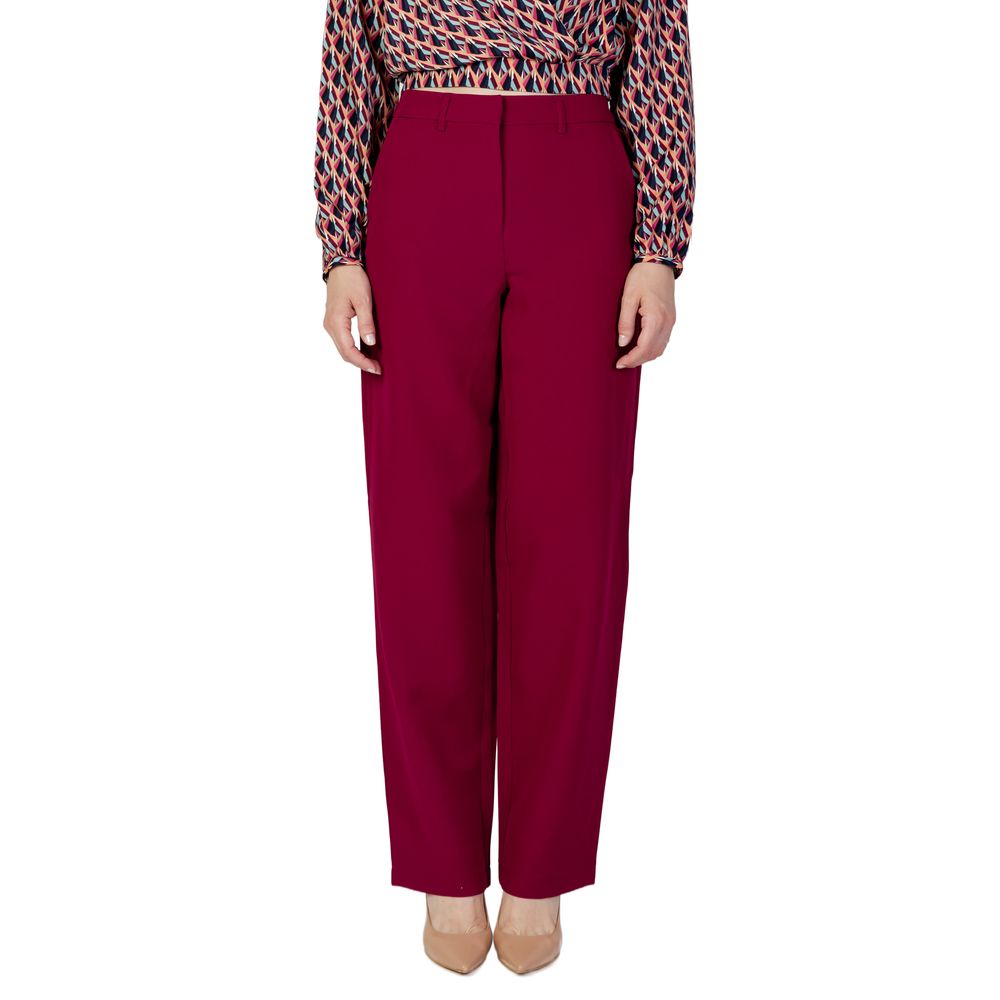 

Джинсы и брюки из полиэстера бордового цвета Vila Clothes