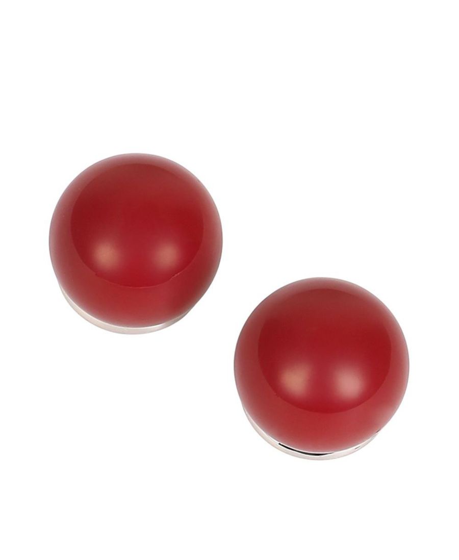 

Женские массивные серьги-гвоздики Chunky-Jacqueline - вишнево-красные с металлическим серебристым блеском SOHI, Red