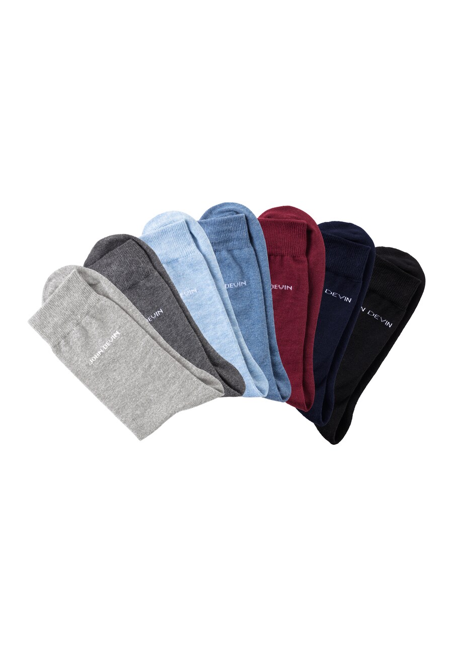 

Носки JOHN DEVIN, цвет Navy/Light blue/mottled blue/Dark grey/mottled grey/Burgundy/Black