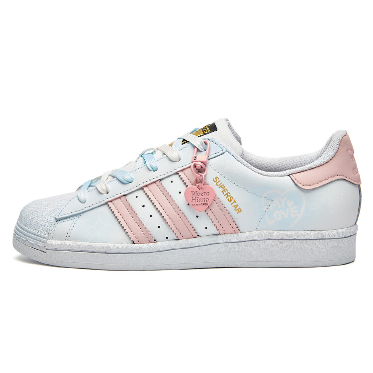 

Кроссовки adidas originals Superstar Skateboarding Shoes Unisex Low-top White/Pink/Blue, белый/розовый/голубой