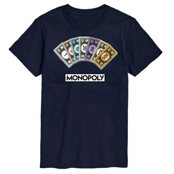 

Футболка с принтом "Куча денег" из игры Monopoly для мужчин Licensed Character, синий