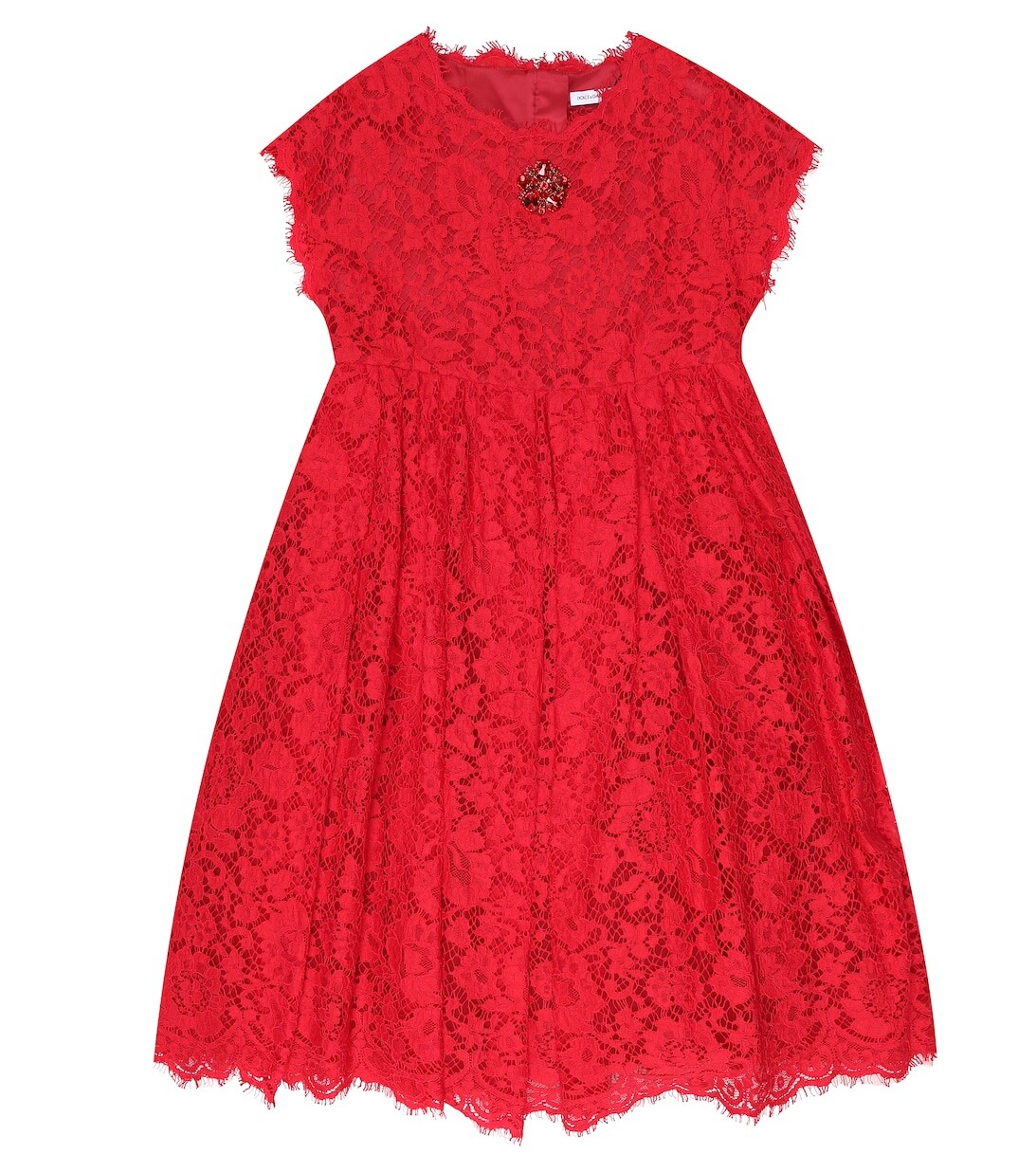 

Украшенное кружевное платье Dolce&Gabbana, красный