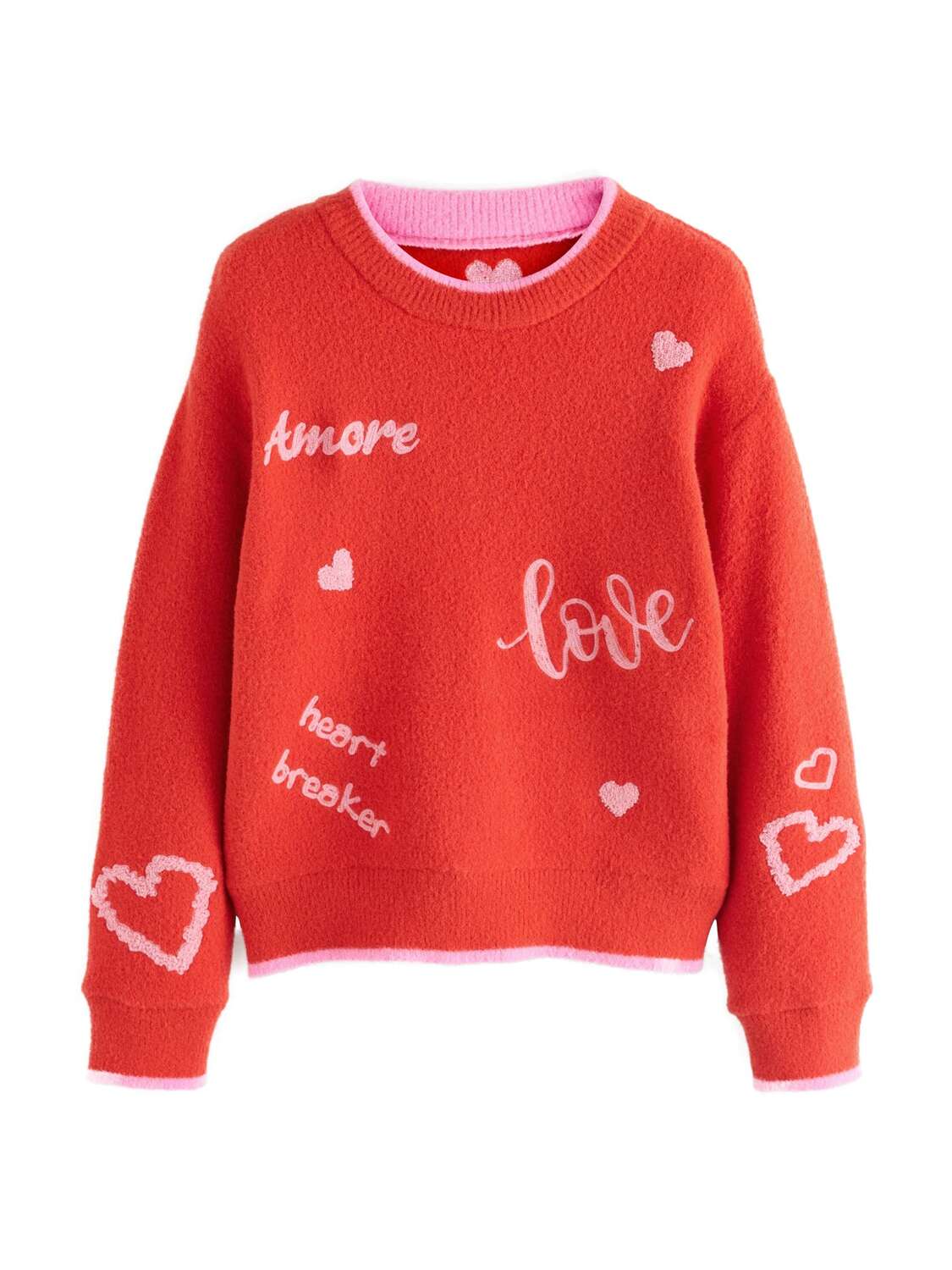 Next Свитер 'Valentines' в оранжево-красном цвете
