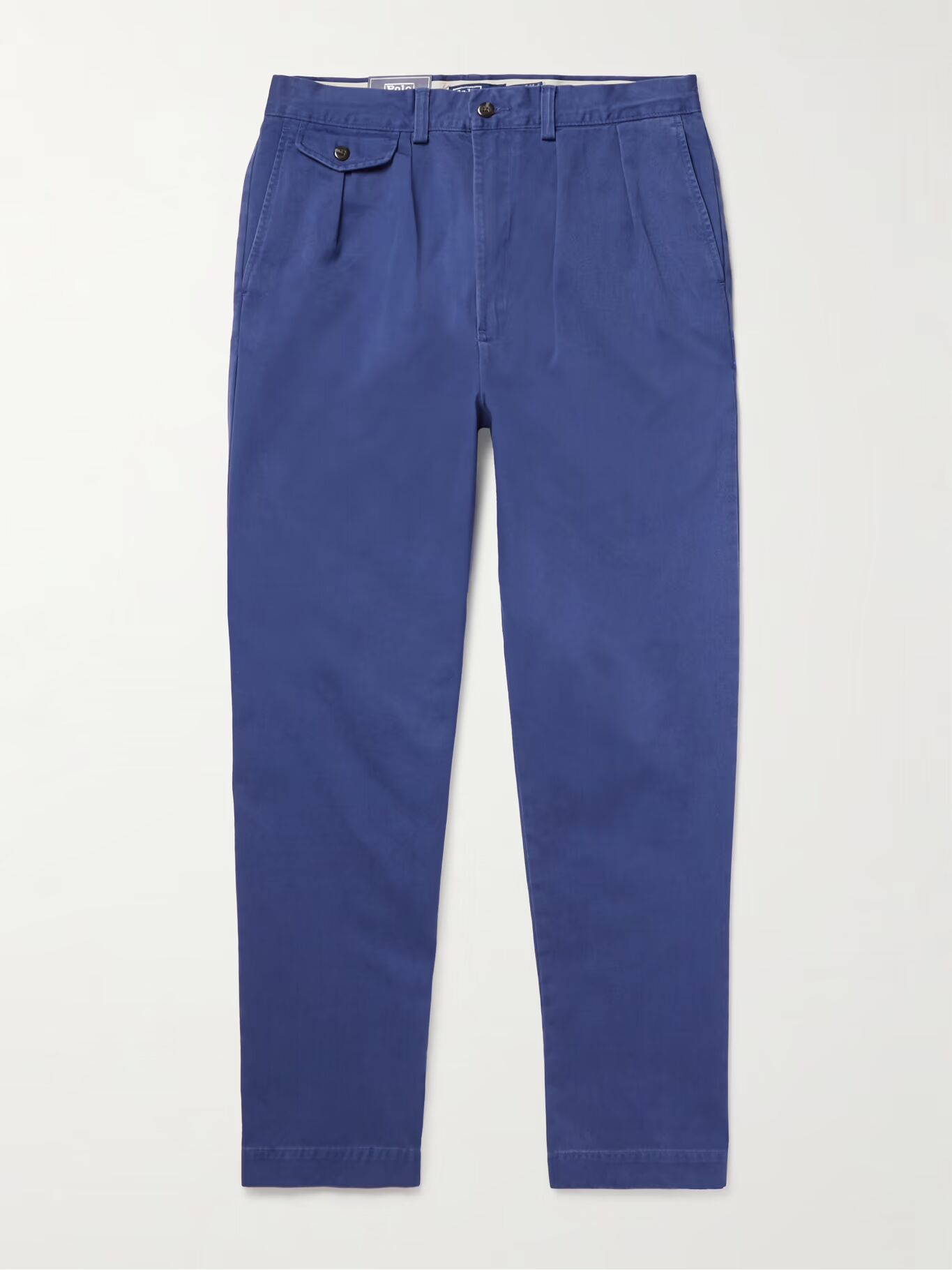 

Прямые брюки Whitman из хлопчатобумажной саржи со складками POLO RALPH LAUREN, синий