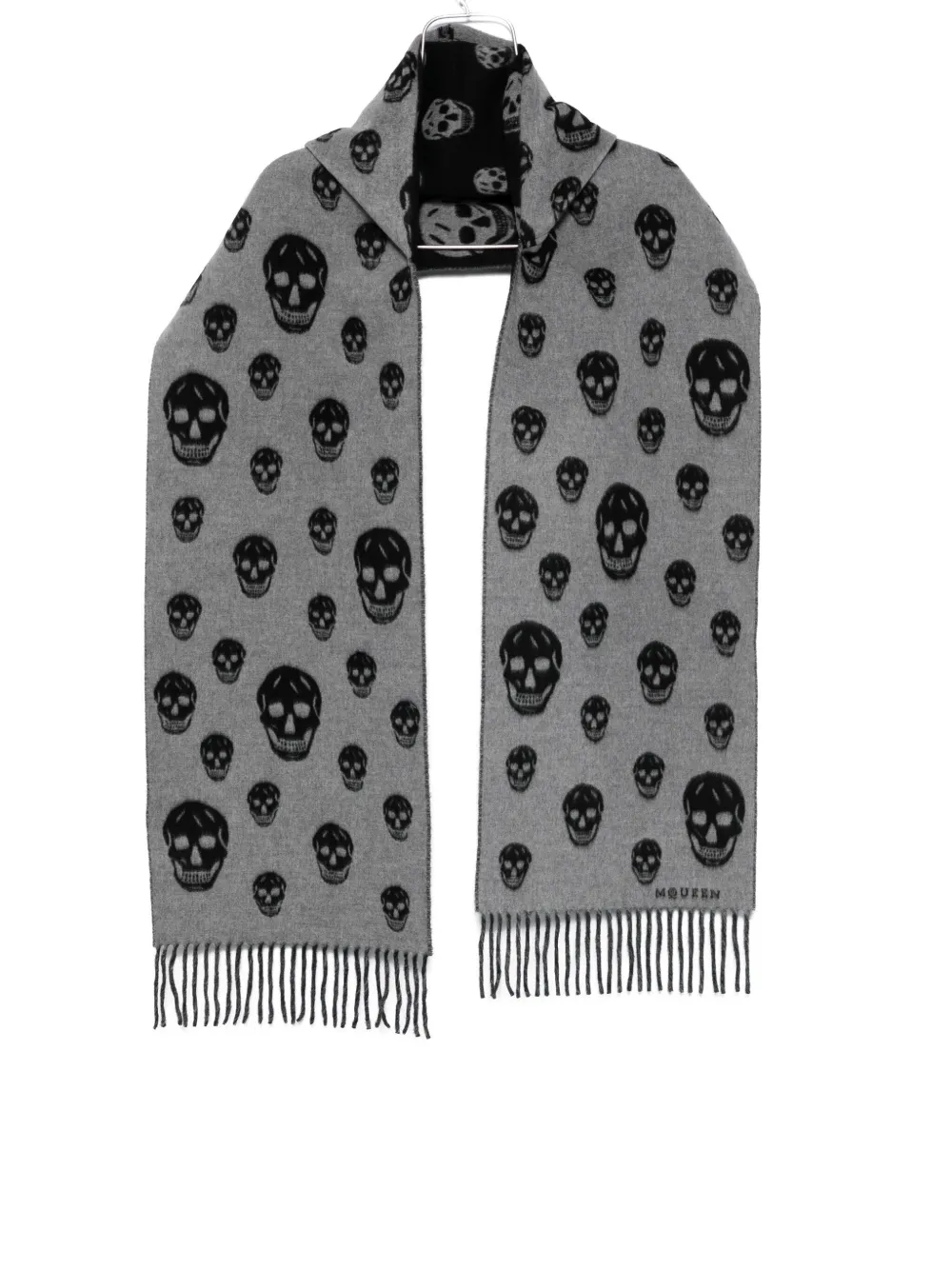 

Шарф с бахромой Alexander Mcqueen, серый