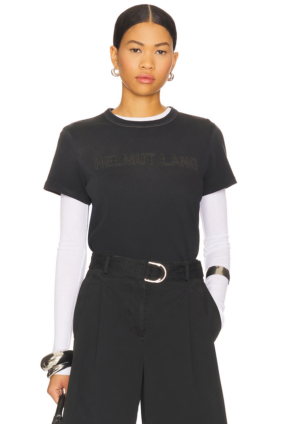 

Футболка со значком узкого кроя Helmut Lang, black