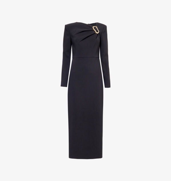 

Платье-Миди из крепа с асимметричным вырезом Roland Mouret, черный