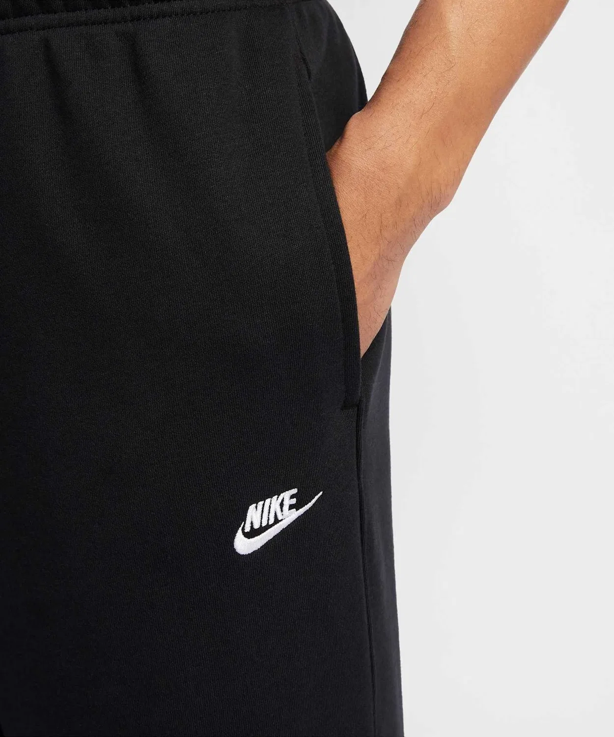 Штаны Nike Club French Terry Open-Hem, чёрные — фото 4