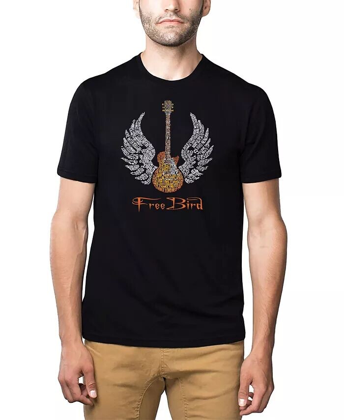 

Футболка Mens Premium Blend Word Art - Текст песни Freebird LA Pop Art, черный