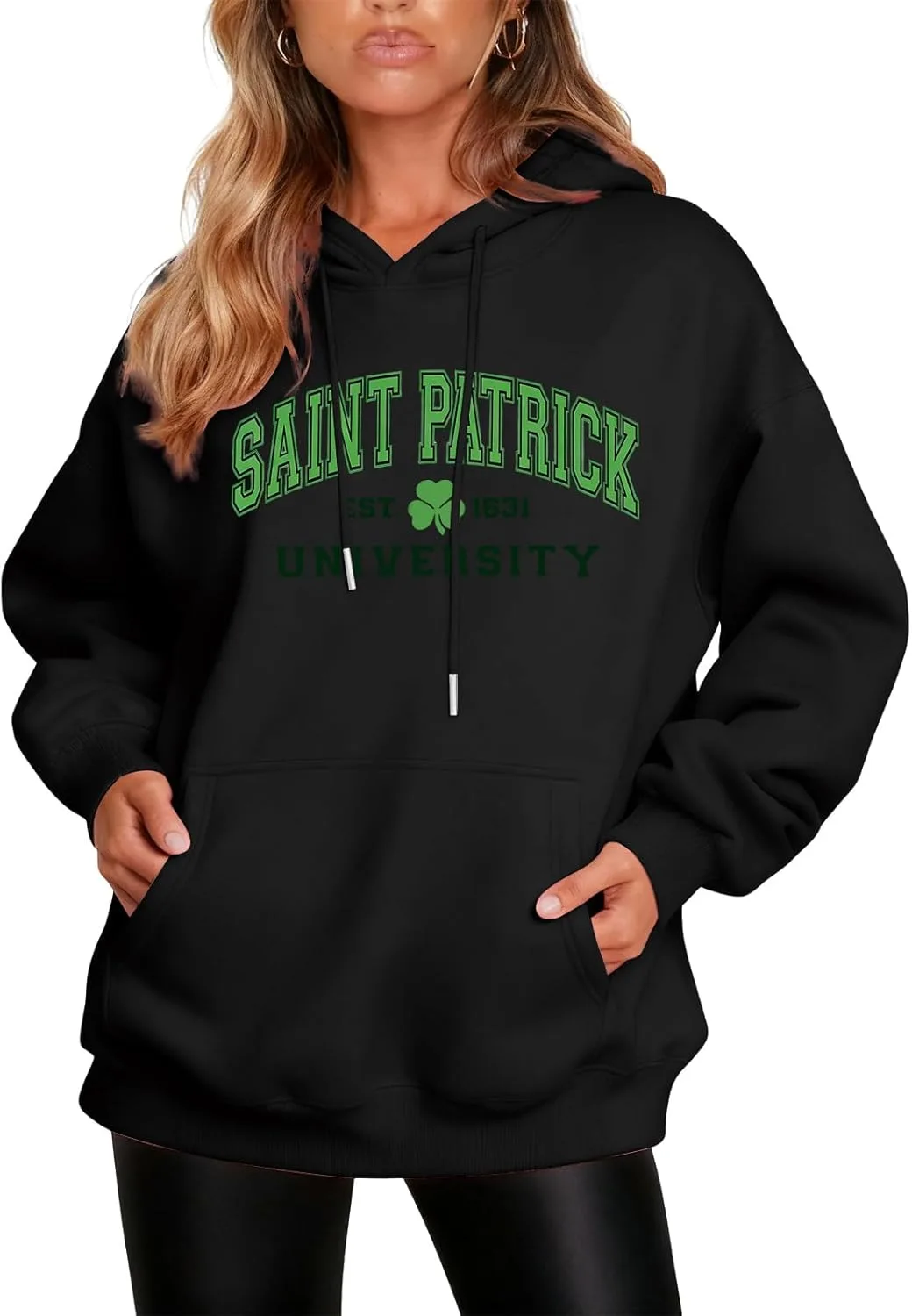 

Женский худи ко Дню Святого Патрика с ирландским трилистником FQZWONG