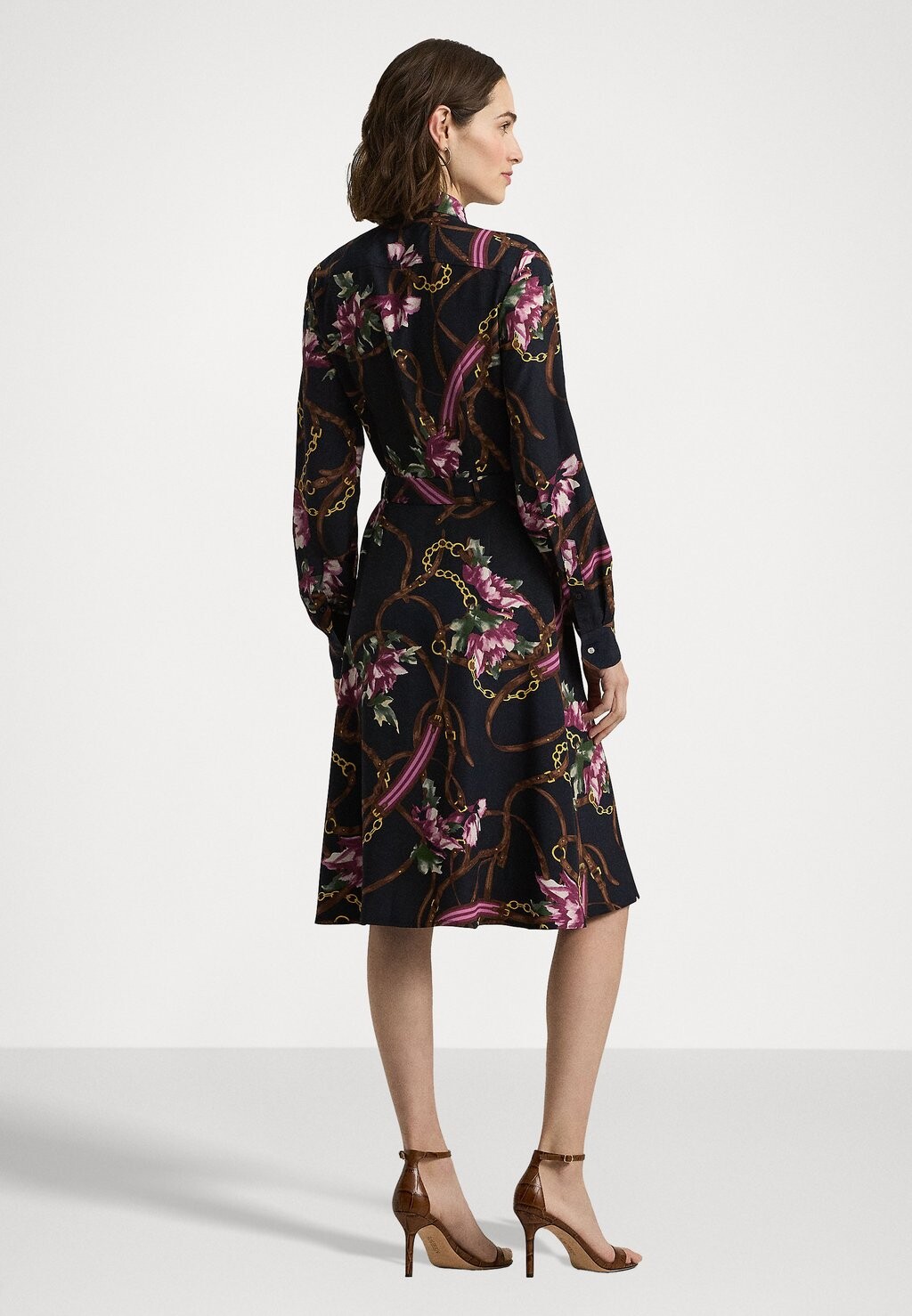 

Платье-рубашка PRINT CREPE SHIRTDRESS Lauren Ralph Lauren, синий
