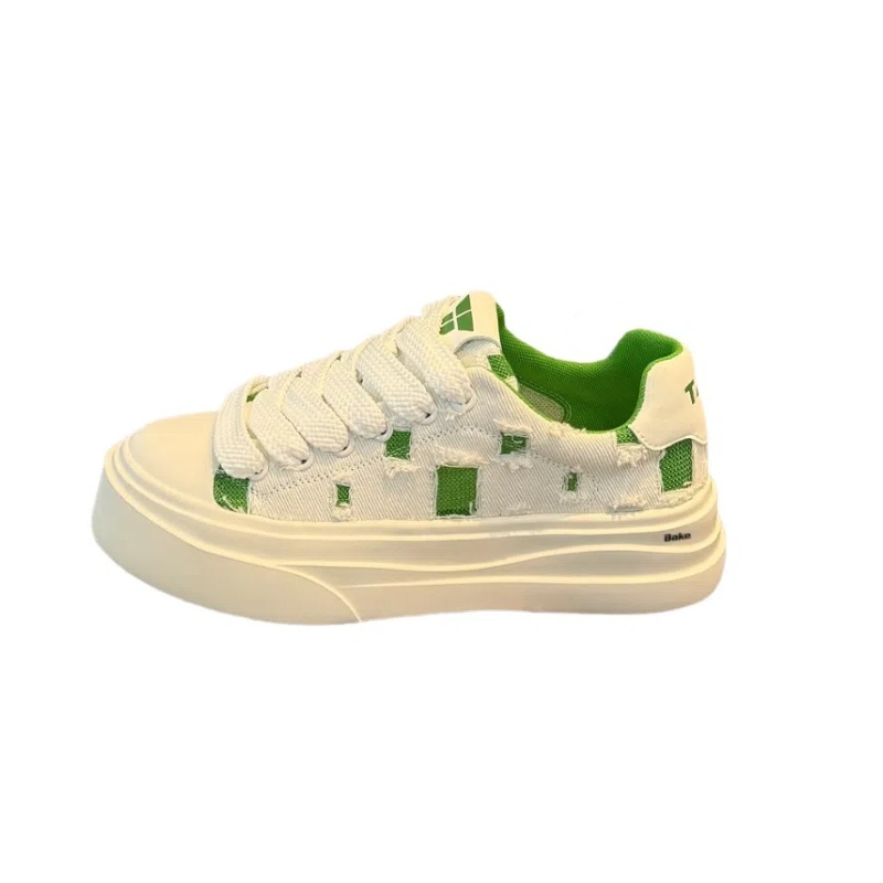 

Нескользящие износостойкие низкие мужские кроссовки BAKE, White Green