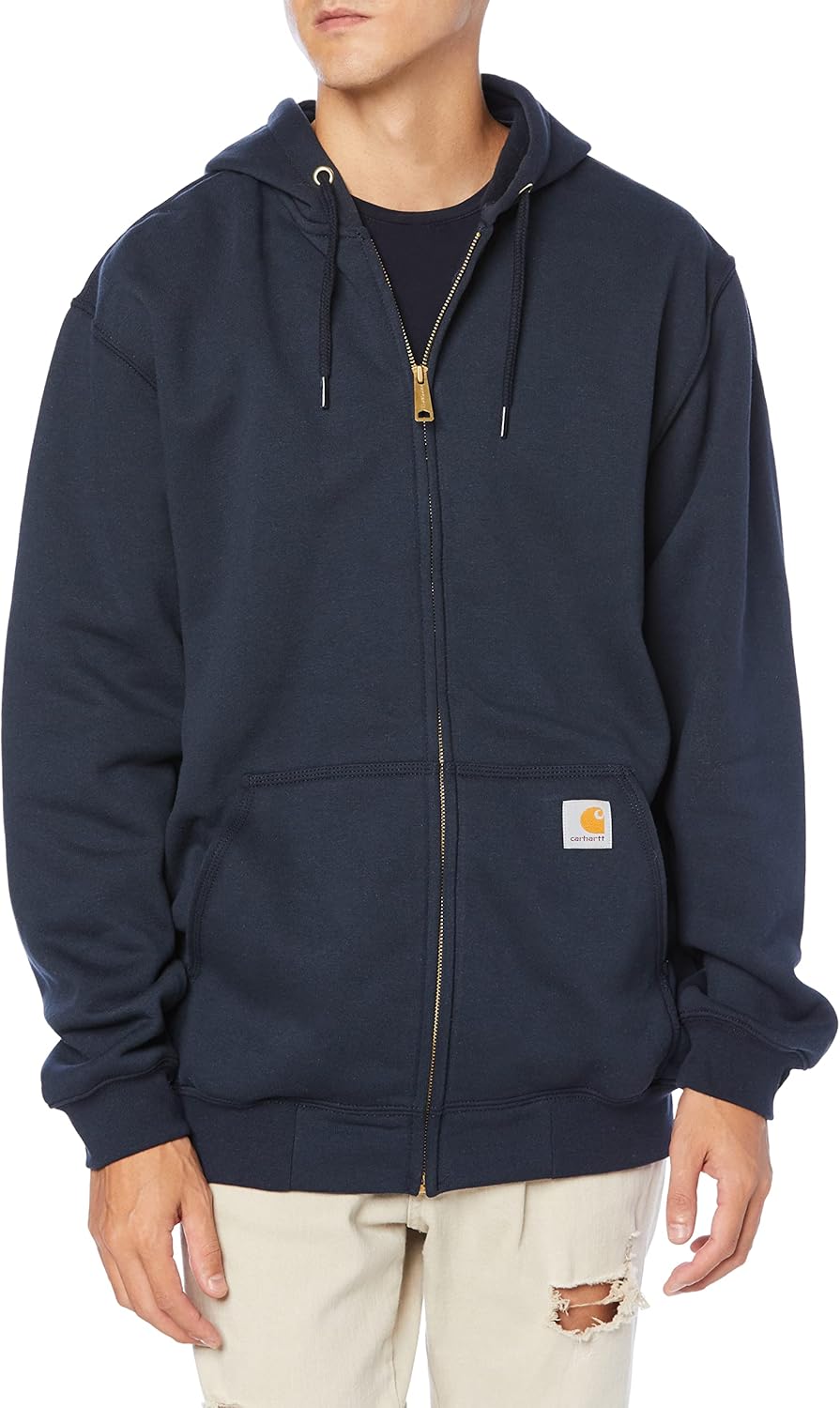 

Мужская толстовка Carhartt средней плотности с капюшоном на молнии , темно-синий