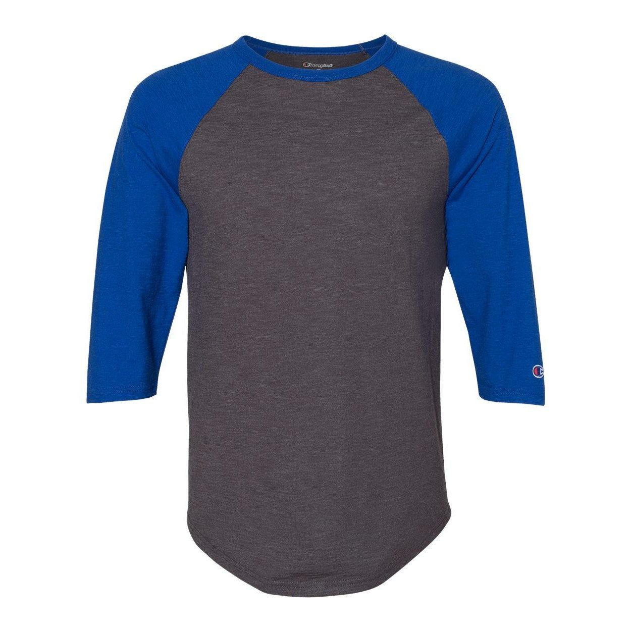 

Футболка бейсбольная Champion Premium Fashion с рукавом реглан три четверти, цвет charcoal heather/ athletic royal