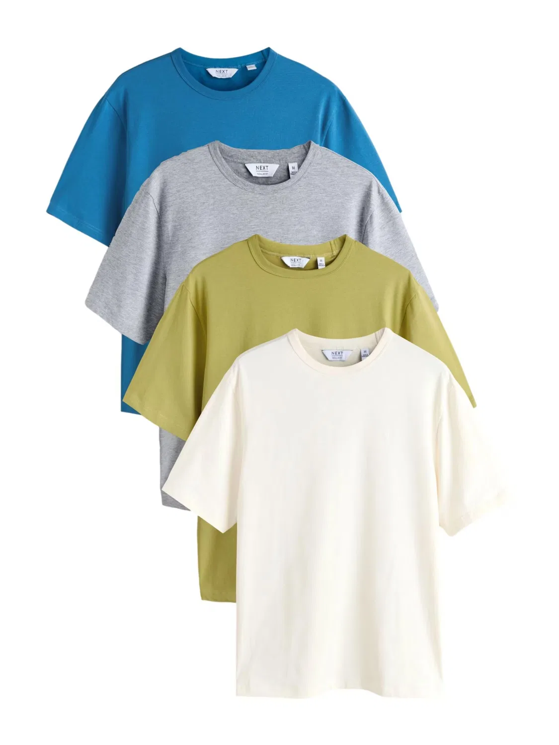 Футболка 'Trident' Next, Cream/Sapphire/Light Grey/Olive