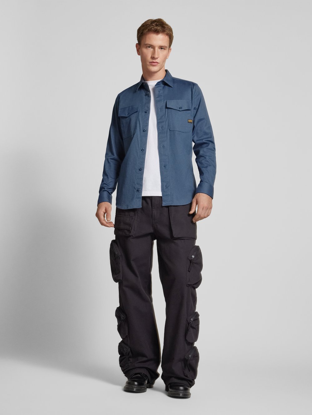 

Рубашка свободного кроя с нашивкой-лейблом G-Star Raw, синий