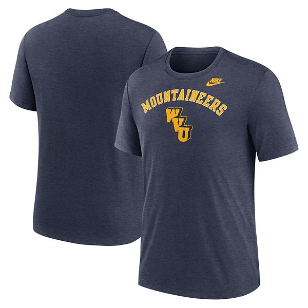 

Мужская футболка heather navy west virginia mountaineers legacy arch tri-blend Nike
