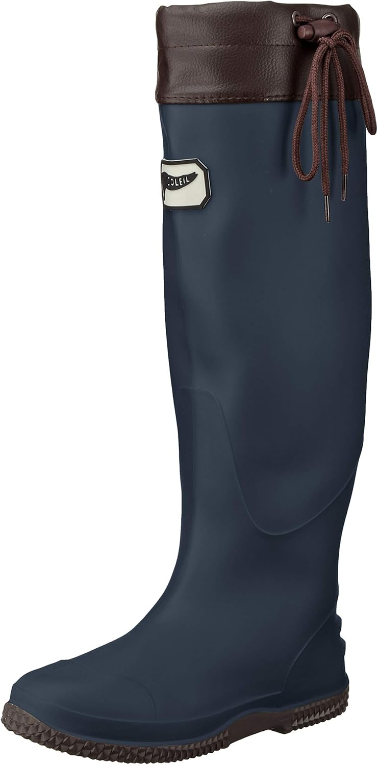 

Мужские складные дождевые сапоги FU-SOLEIL с сумкой для хранения, унисекс, темно-синий