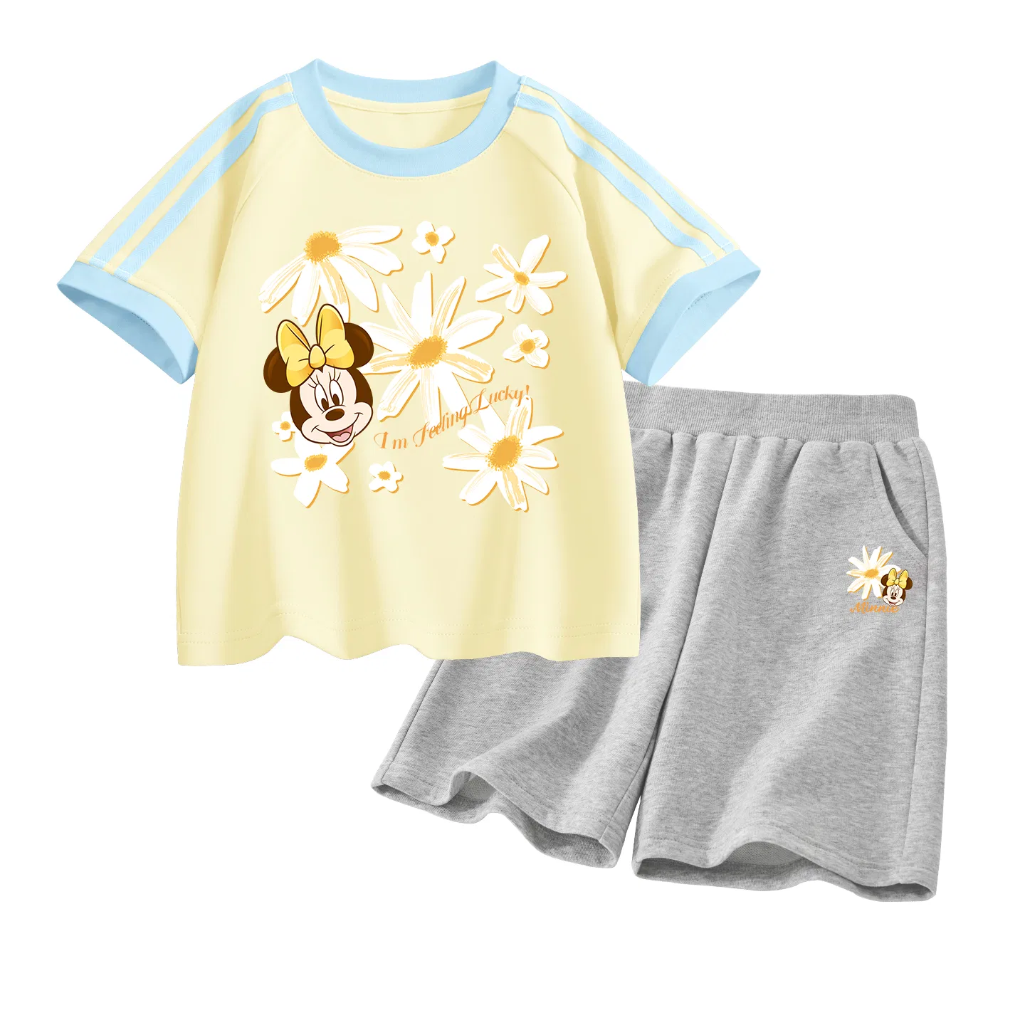 Детский спортивный костюм Casual Sportswear 2 Piece Set Disney, Di Chao Flower Sky Purple+Dini Knot K Gray