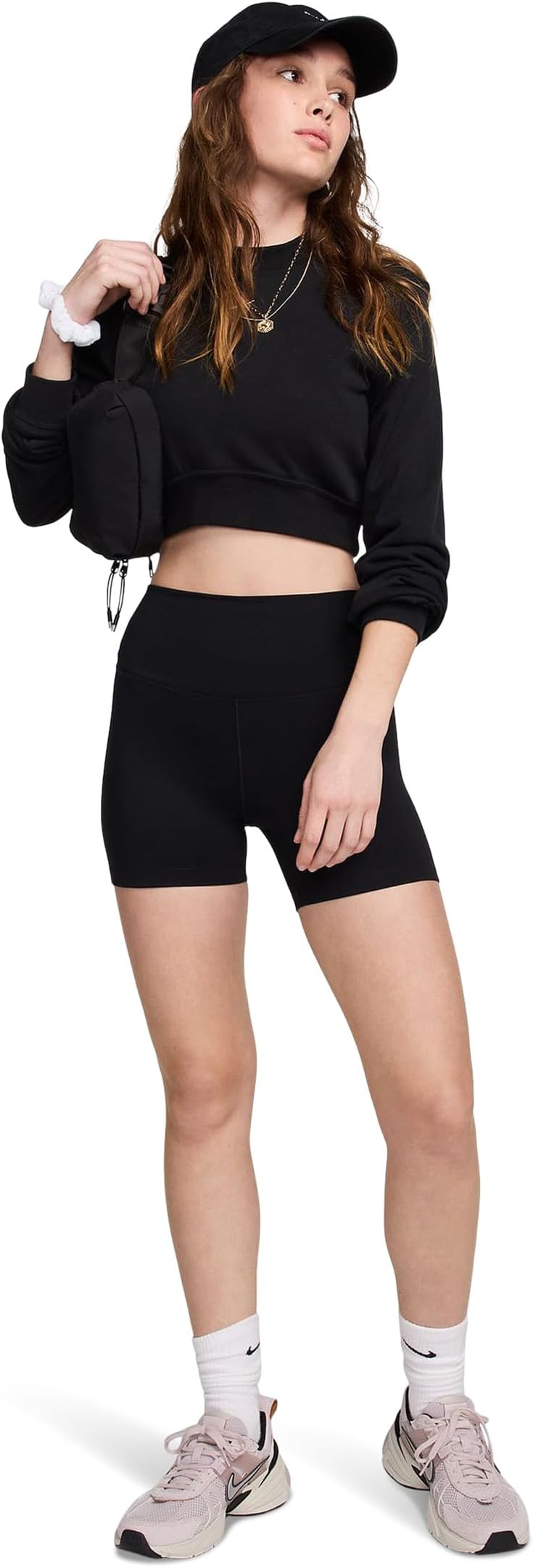 Шорты Nike One High-Waisted 5" Biker Shorts, черный — фото 4