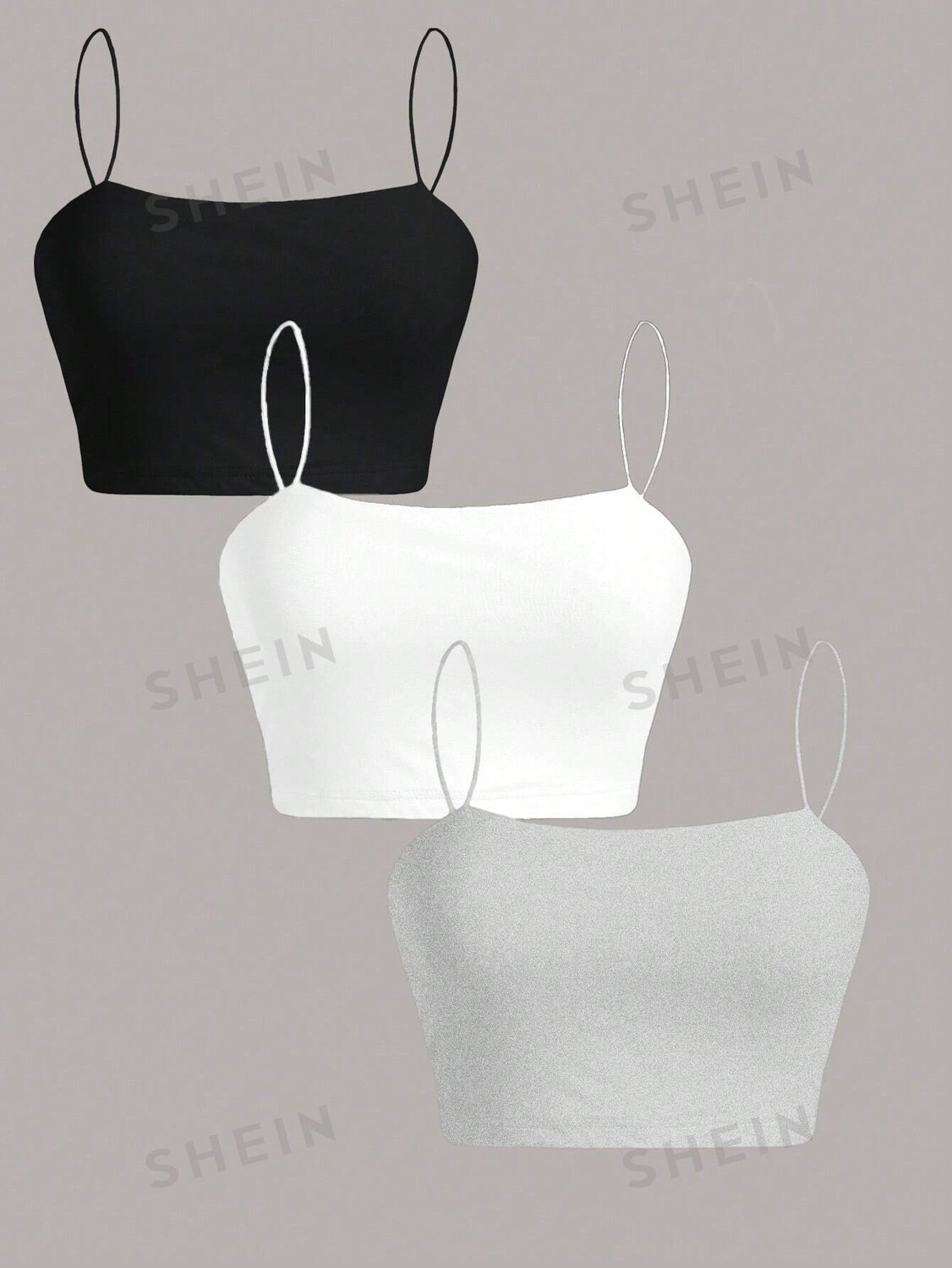 

Топ приталенный Shein Ezwear, 3 штуки