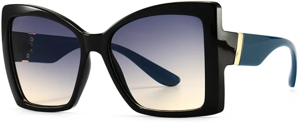 

Роскошные солнцезащитные очки «кошачий глаз» в крупной оправе для женщин, модные винтажные популярные солнцезащитные очки, сексуальные женские очки с защитой от УФ-излучения UV400 SZVVBKK, Black Blue