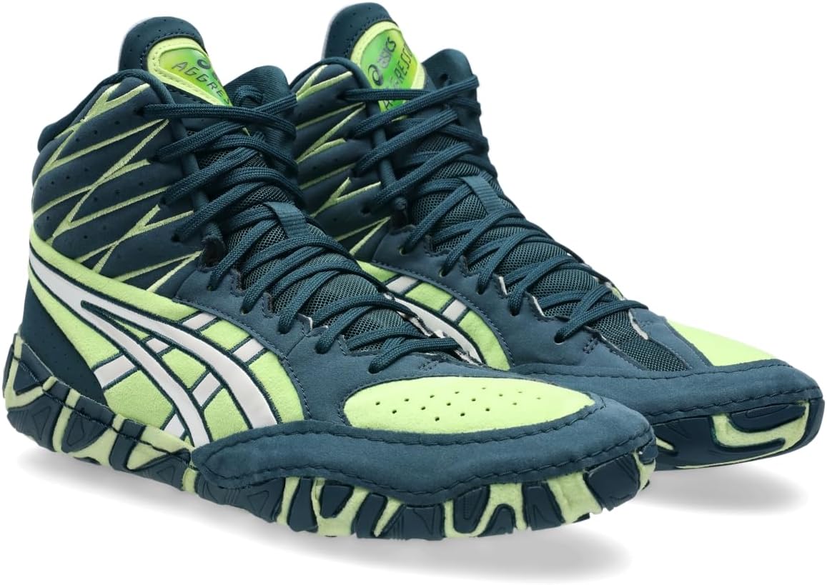 Мужские борцовские кроссовки ASICS Aggressor 6, зеленый/бирюзовый — фото 2